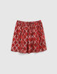 Jupe courte rouge imprim&eacute; Trellis femme-4