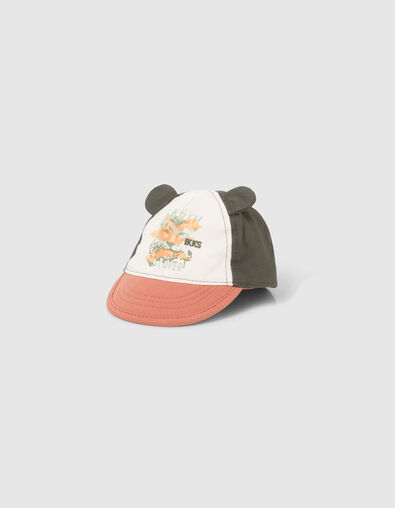 Baby boys’ orange, white and khaki cap - IKKS