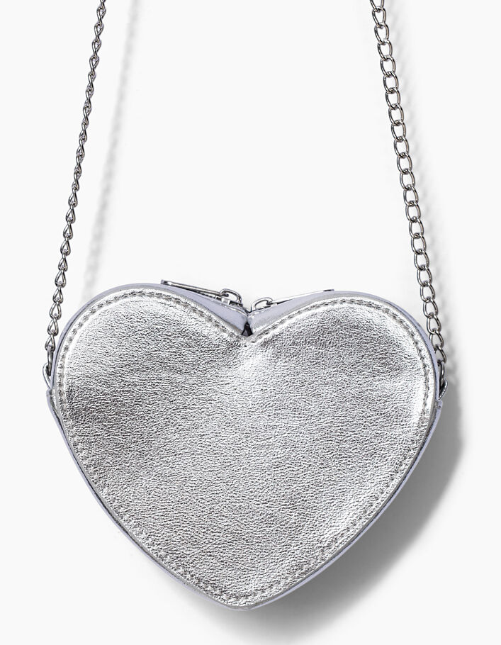 Silberfarbene Mädchentasche in Herzform - IKKS