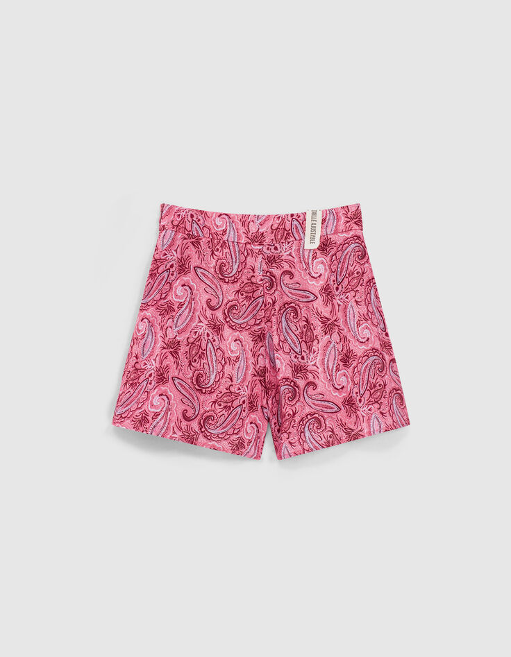 Jupe-short fuchsia imprimé cachemire Ecovero® fille-2