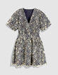 Robe chic marine dentelle &eacute;crue Femme-6