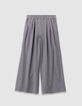 Girls’ grey wide-leg trousers with flat pleats-2