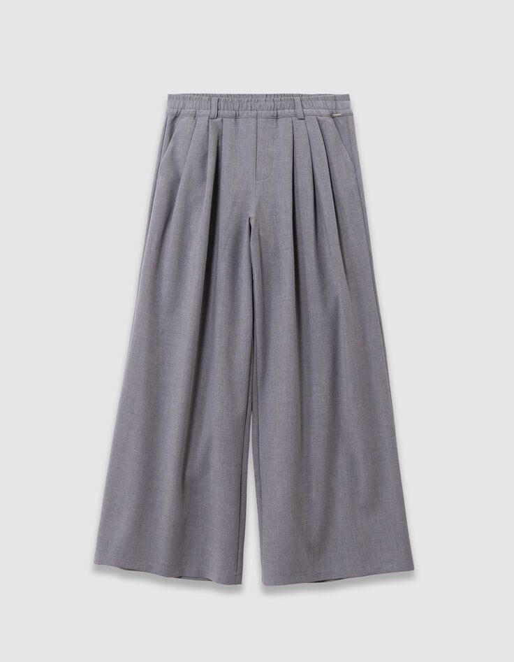 Girls’ grey wide-leg trousers with flat pleats-2 Girls’ grey wide-leg trousers with flat pleats-2