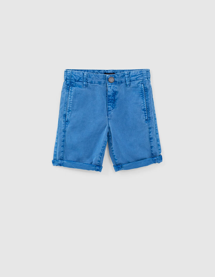 Jungen-Bermudas in Washed-Optik in Medium Blue -1
