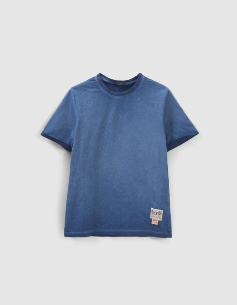 Blaues Jungen-T-Shirt mit Totenkopf auf Flagge hinten - IKKS