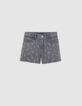 Short en jean gris coton bio brodé fille-3