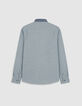 Chemise easy bleue motif carreaux manches longues Homme-7