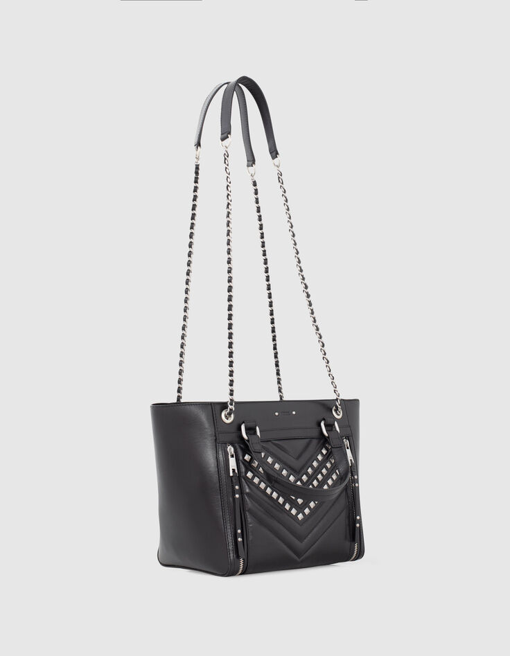 Women’s quilted chevron METALLIC MEDIUM 1440 tote bag-2