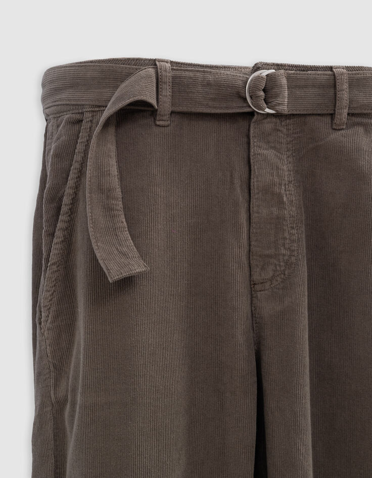 Jean baggy kaki velours milleraies 7/8e Femme-3