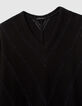 Zwarte trui visgraat met metallic garen dames-3