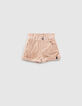 Short rose poudré en velours côtelé bébé fille-1