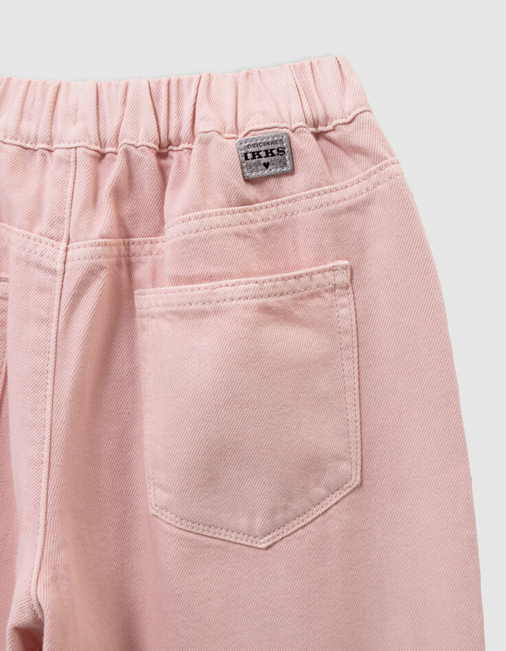 Rosa Mädchen-Ballonjeans mit Gummizug-6