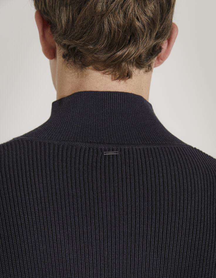 Pull marine &agrave; col ch&acirc;le Homme-5