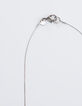 Collier sautoir argenté anneau et pampilles femme-3