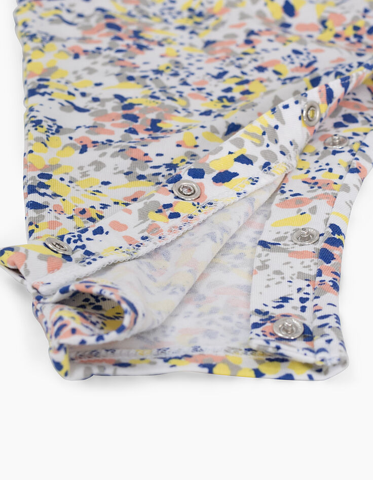 Witte jumpsuit met arty print voor babymeisjes-5