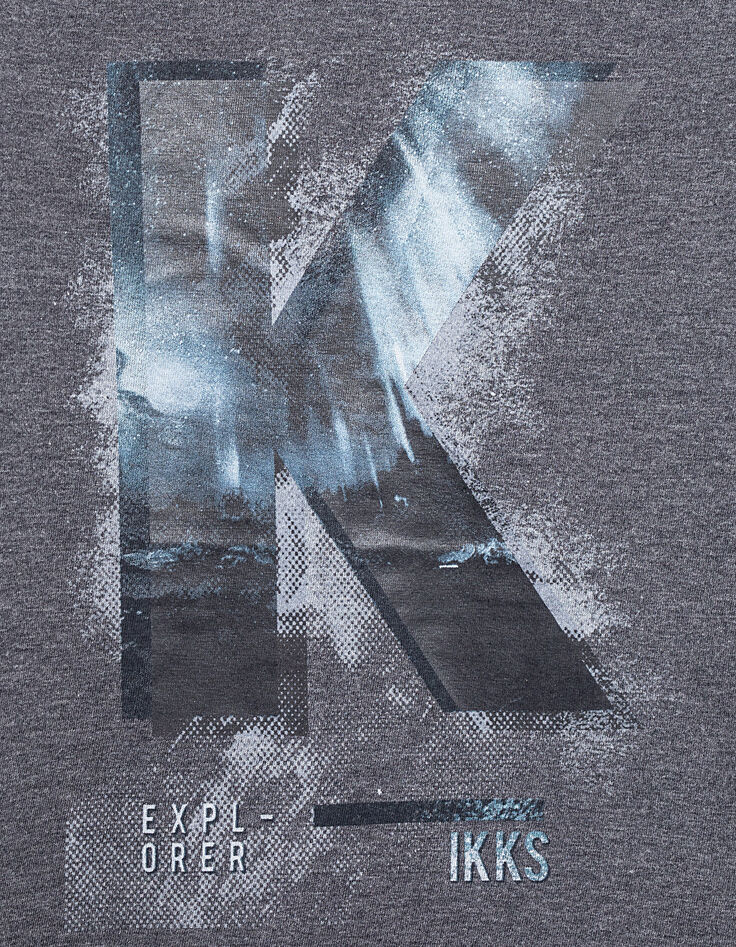 Camiseta gris jaspeado antracita visual k helado niño-3 Camiseta gris jaspeado antracita visual k helado niño-3
