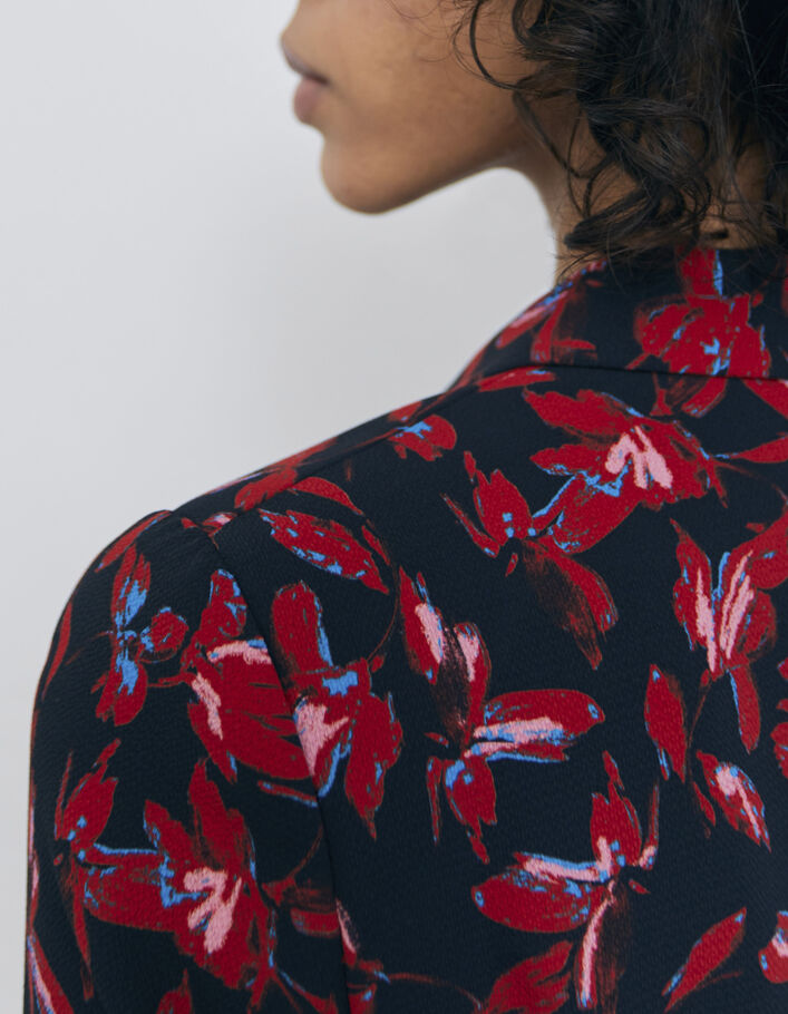 Veste de tailleur rouge imprimé floral rock Femme - IKKS