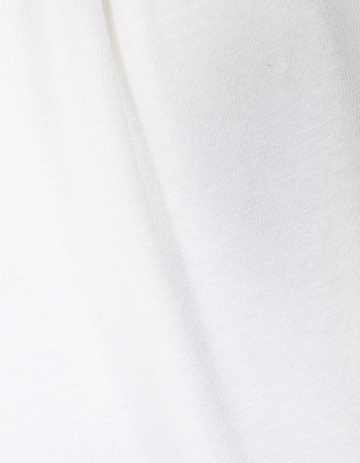 T-shirt écru coton bio coeur en relief fille-7