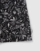 Schwarze Mädchenbluse, LENZING™ ECOVERO™, Dschungel-Print-4