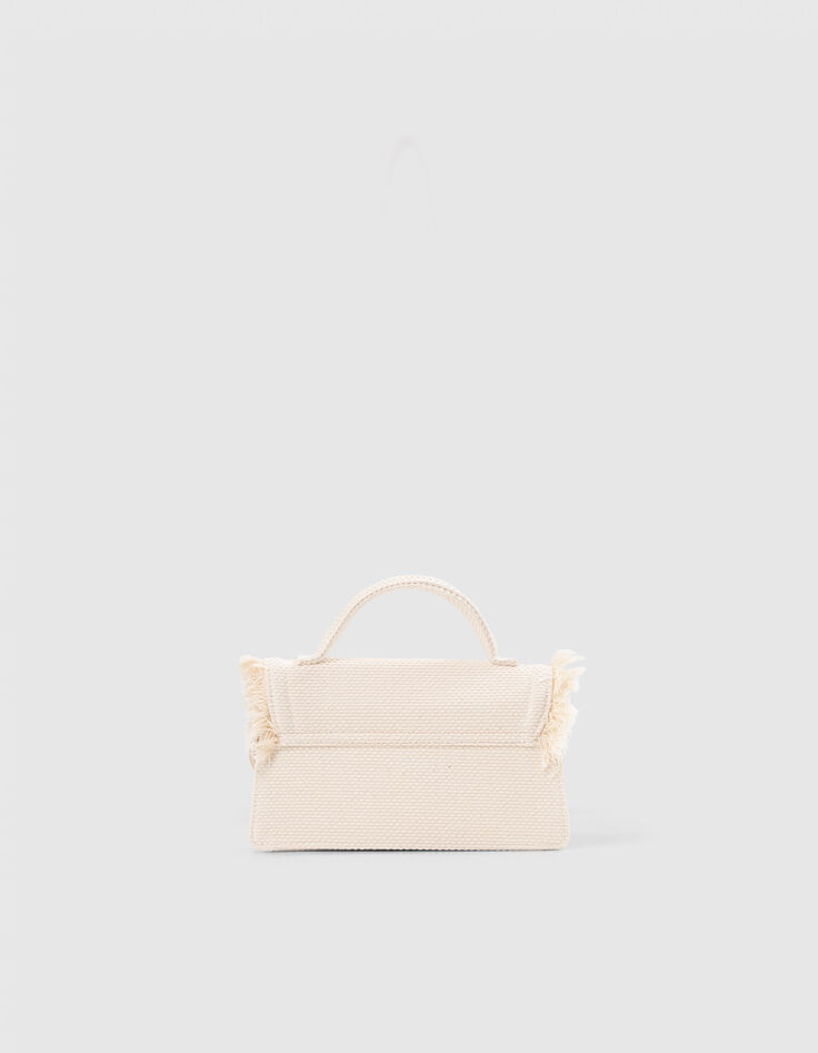 Cremewei&szlig;e Mini-M&auml;dchenhandtasche mit &Uuml;berschlag-3