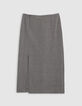 Jupe crayon grise faux-uni Femme-6