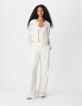 Chaqueta bolero corta de mujer de encaje blanco-1