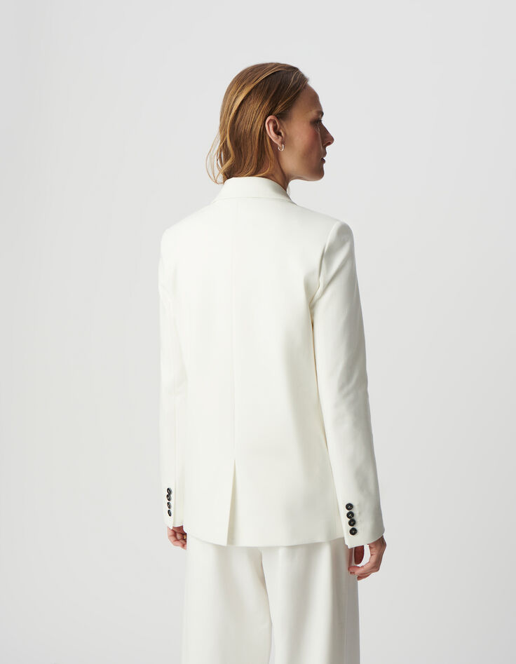 Veste de tailleur blanche coupe large maille Milano Femme-4