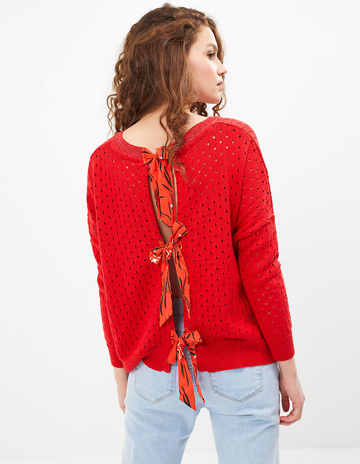 Jersey llama de tricot calado con lazos detrás I.Code-5