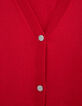 Women’s red knit cardigan with guipure lace sleeves-6