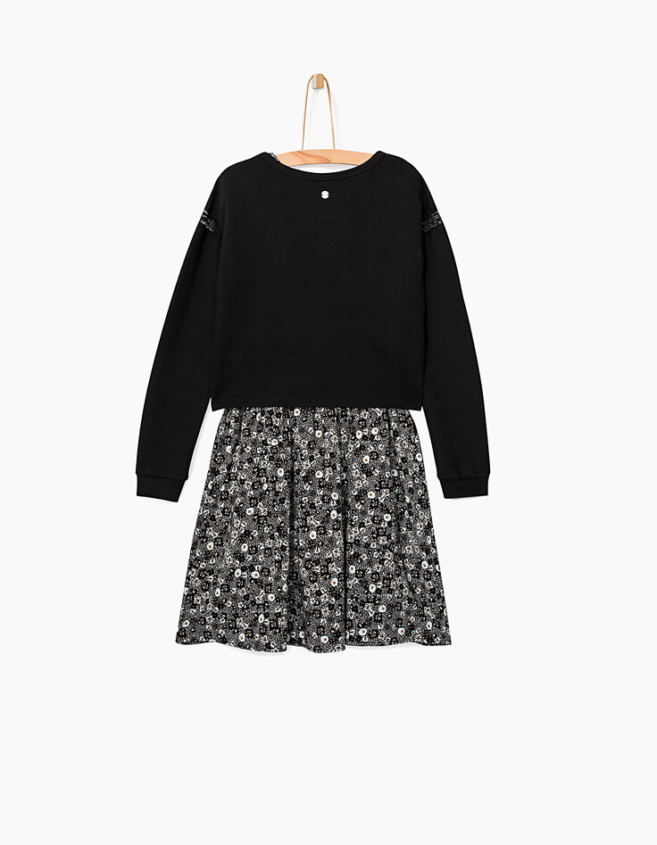 Zwarte 2-in-1-jurk meisjes-4