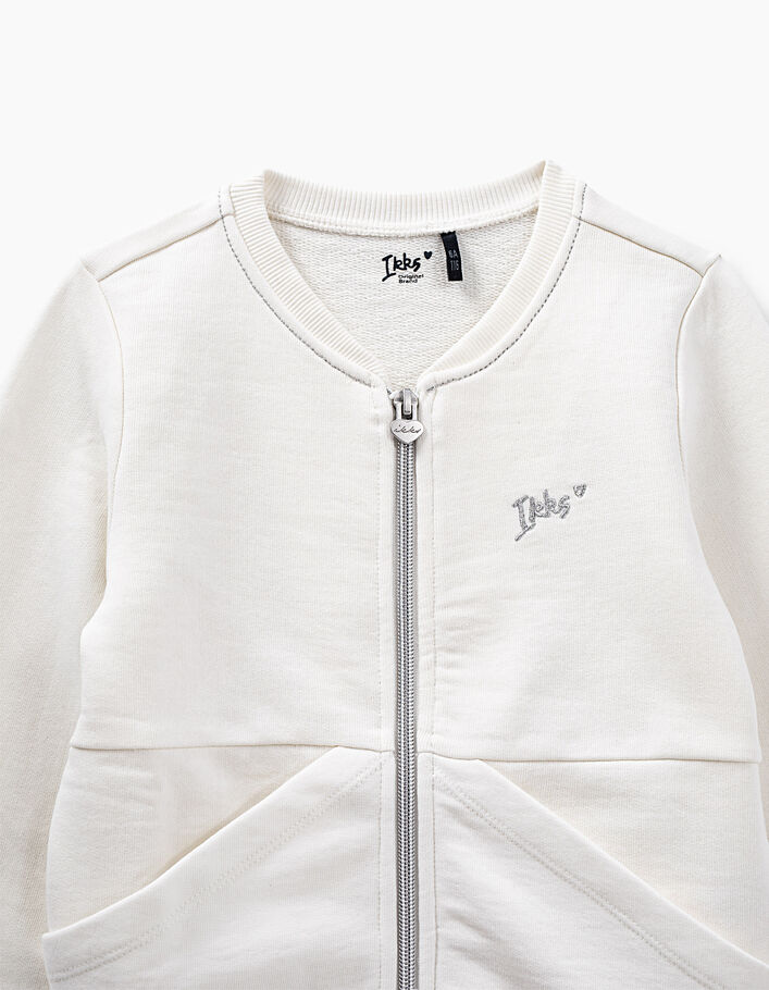 Cardigan blanc cassé Essentiel molleton bio fille