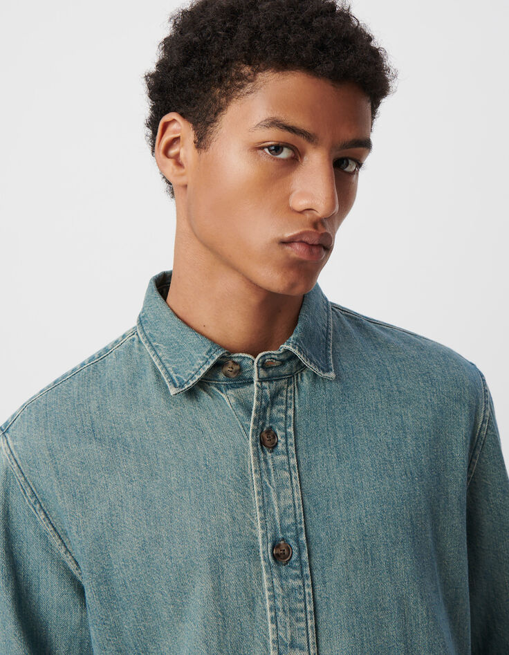 Sobrecamisa vaquera REGULAR azul grisáceo hombre-5