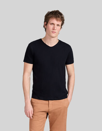 Men’s Essential black V-neck t-shirt - IKKS