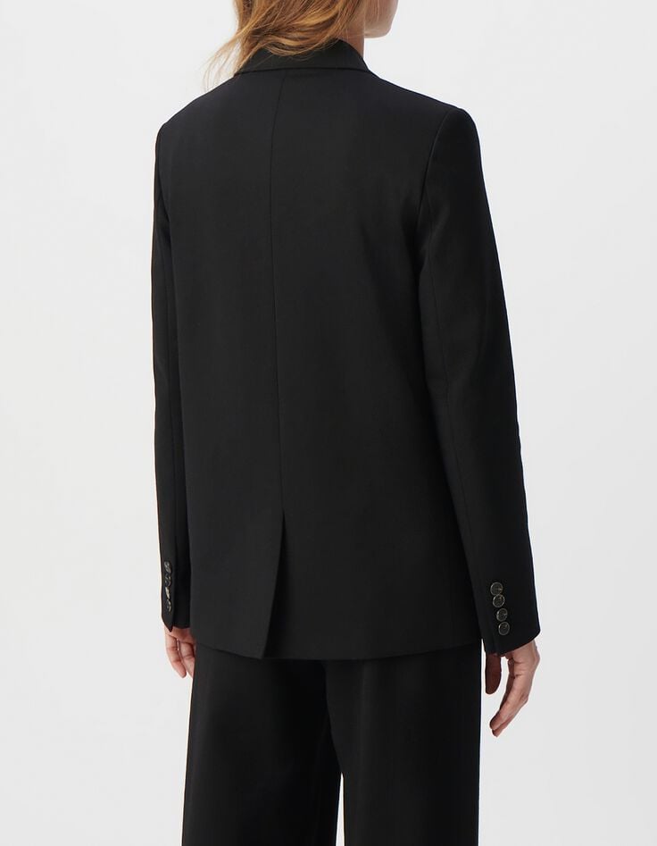 Americana negra ancha punto Milano mujer-3