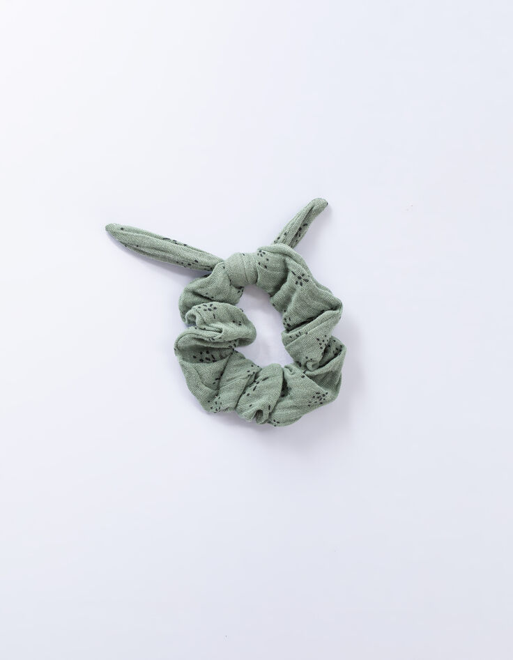 Groene scrunchie in biokatoengaas GABRIELLE PARIS-1