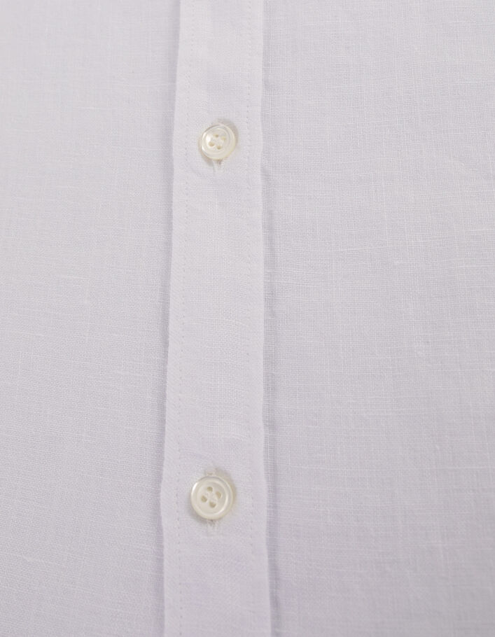 Camisa SLIM blanca 100 % lino Hombre - IKKS