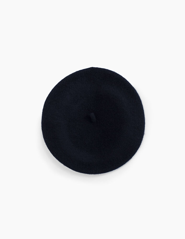 Navy baret met hartjespatch voor meisjes-2