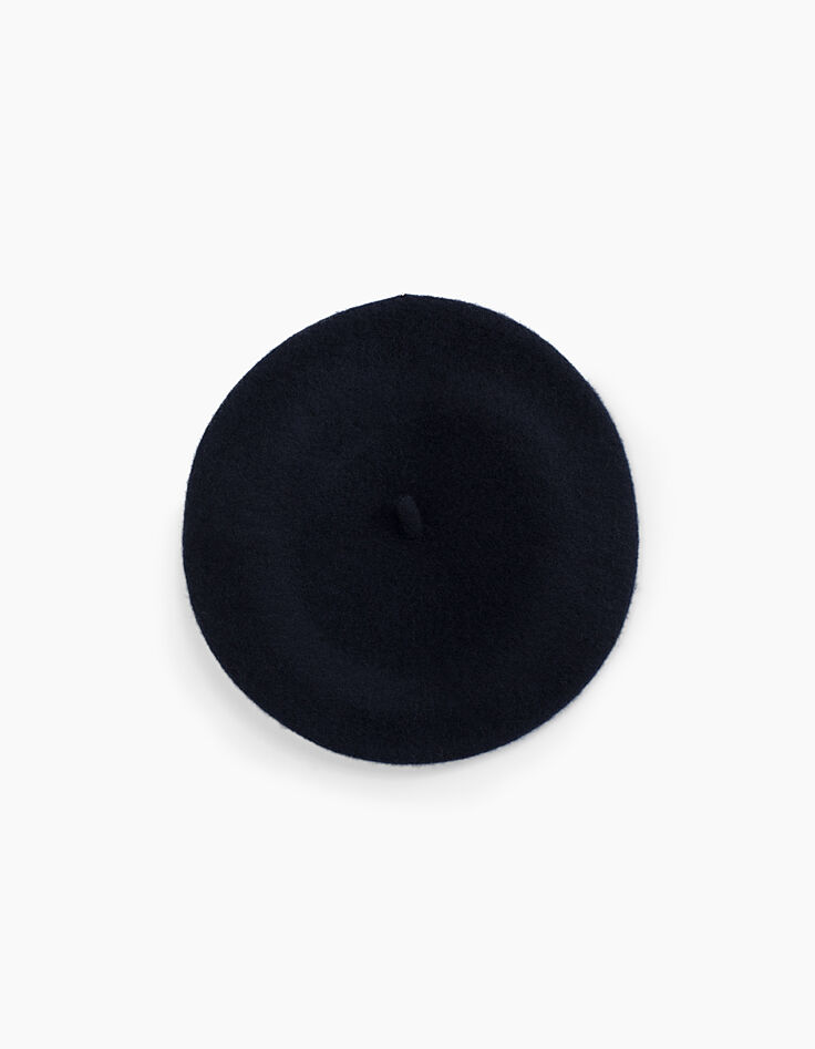 Navy baret met hartjespatch voor meisjes-2 Navy baret met hartjespatch voor meisjes-2