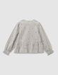 Blusa caqui con corazones flocados y lazos para ni&ntilde;a-3