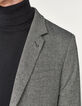 Men’s charcoal semi-plain tweed suit jacket-4