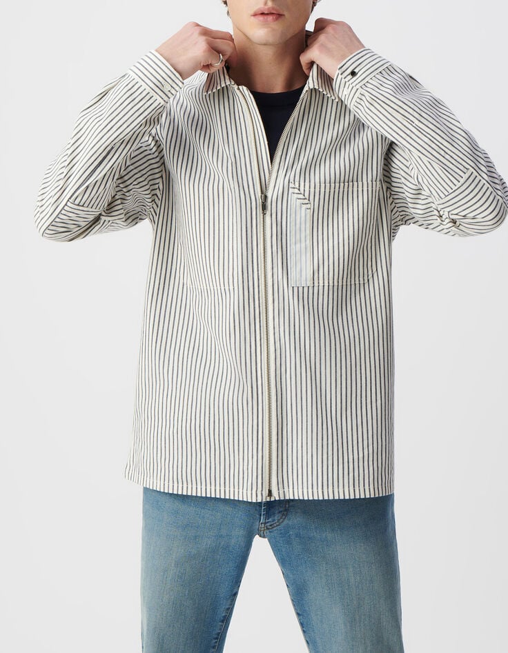 Men&rsquo;s ink striped REGULAR overshirt-5