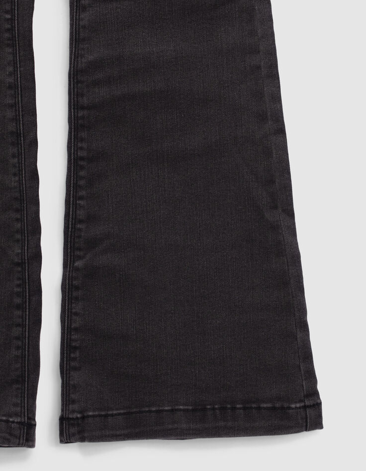 Vaqueros bootcut grises bolsillo detrás bordado niña-4