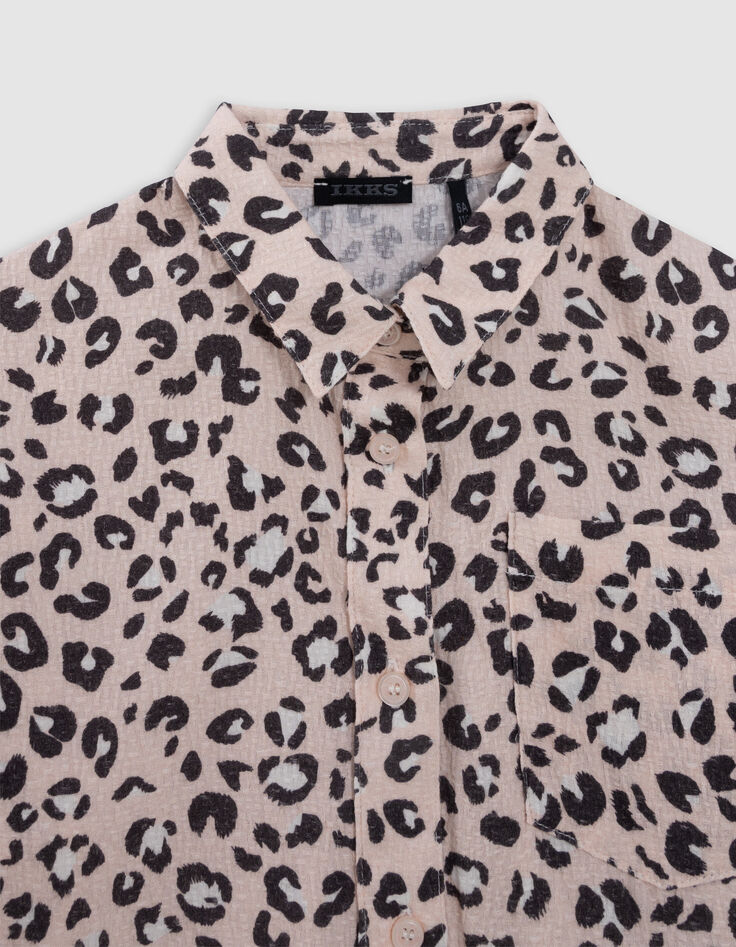 Pink leopard print shirt for girl-5