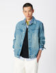 Blaue Jeansjacke mit Plissee-Detail Herren-1