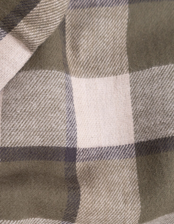 Boys’ khaki and beige check overshirt-9 Boys’ khaki and beige check overshirt-9