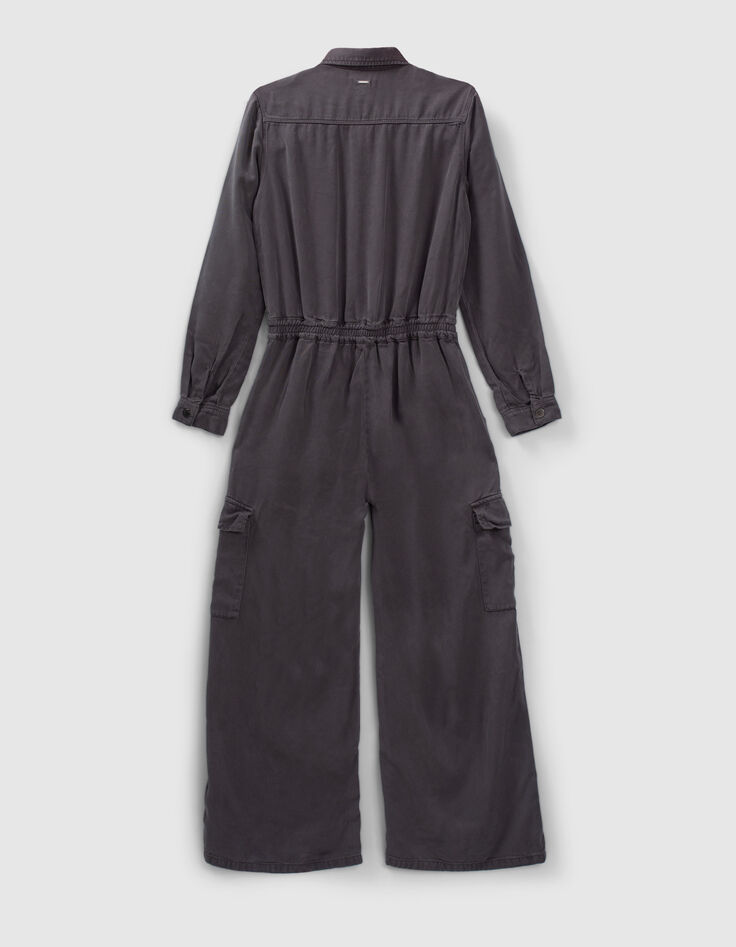 Girls’ grey Lyocell® zipped jumpsuit-3