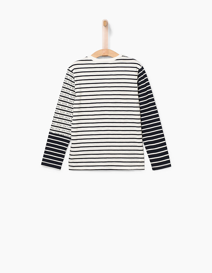 Tee-shirt blanc cassé à rayures navy garçon -4 Tee-shirt blanc cassé à rayures navy garçon -4