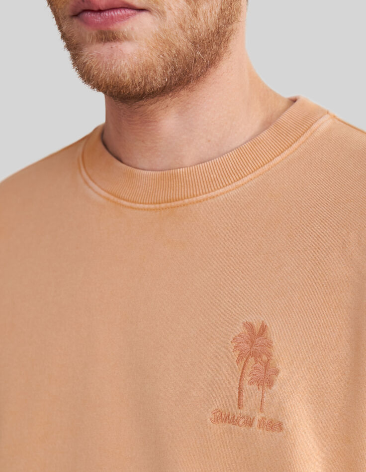 Sweat sable coton bio broderie palmiers Homme-3