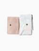 Porte-monnaie et cartes iridescent et rose fille-2