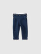 Vaquero blue vintage puente con volante bebé niña-1